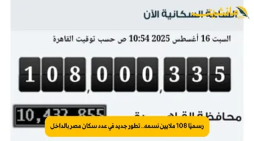 رسميًا 108 ملايين نسمة.. تطور جديد في عدد سكان مصر بالداخل 1